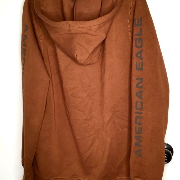 Men’s American Eagle Brown Tan Zip Up Sweatshirt Hoodie Size MT(Medium Tall) - Picture 3 of 11